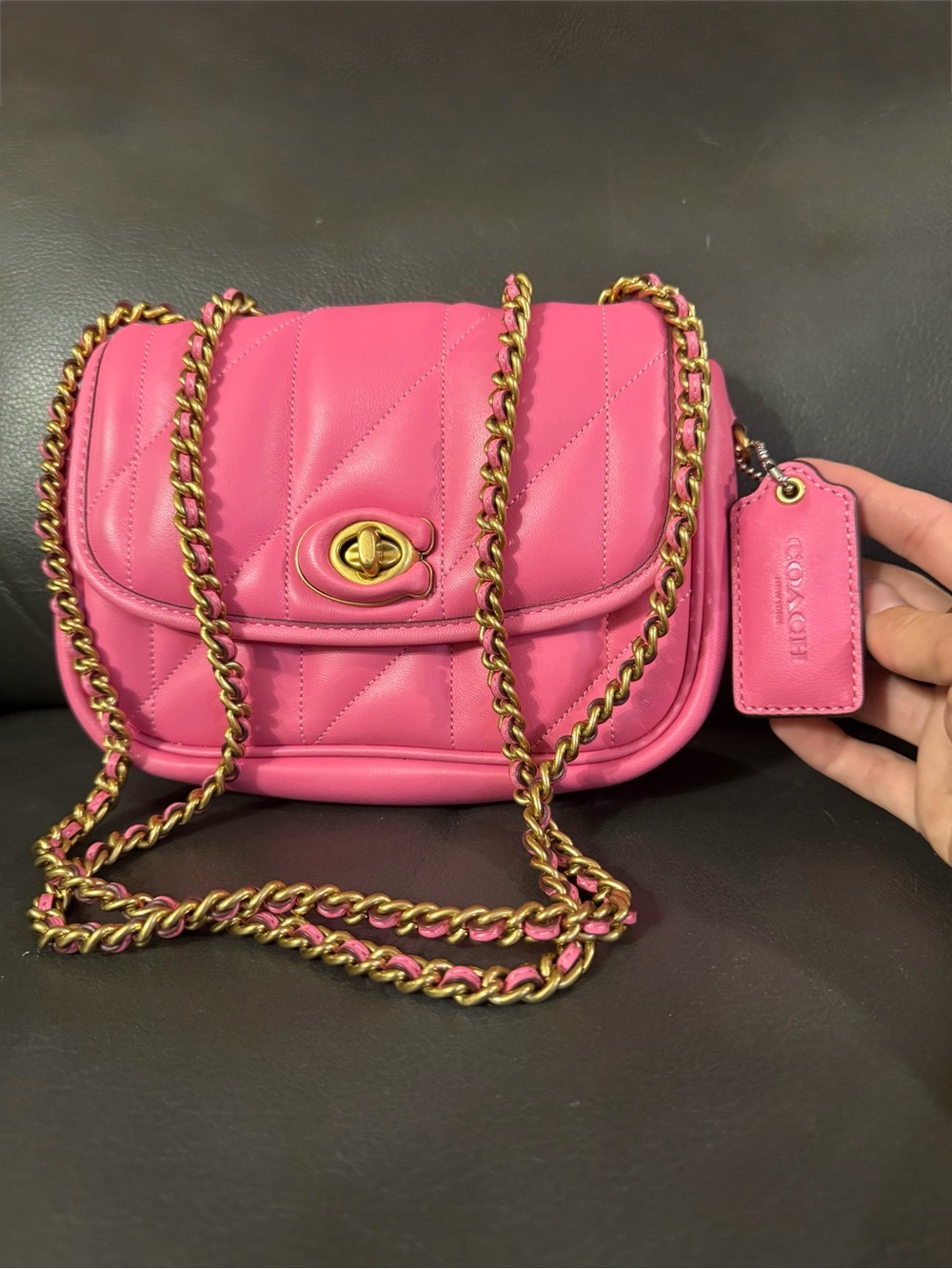 Coach Pillow Madison Shoulder Bag 18 With Quilting